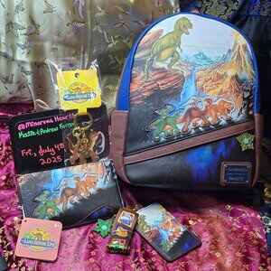 Loungefly Land Before Time Poster Mini Backpack, Wallet, Lanyard, & Keychain